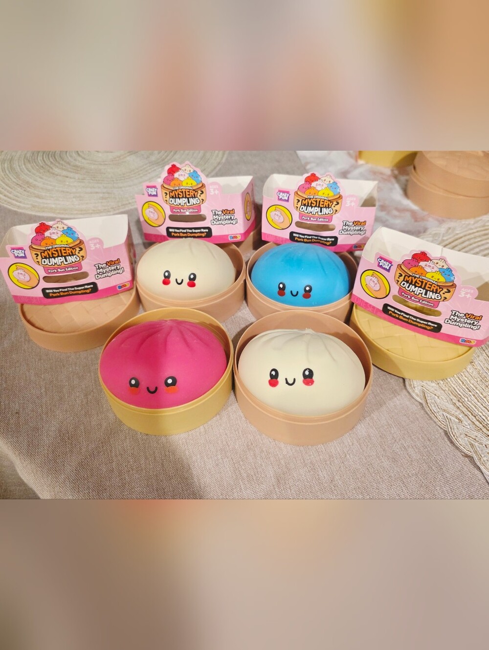 RMS Pork Bun Edition Mystery Dumpling Squishy Toy - Pink, Blue & Cream Cute